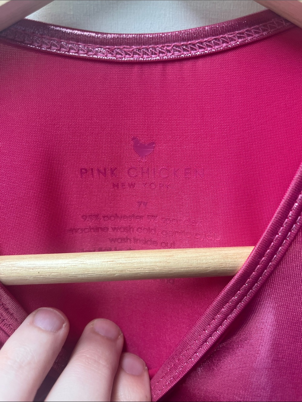 Pink Chicken Metallic Pink Shimmer Lame Steph Dress- Size 7Y - Picture 4 of 5